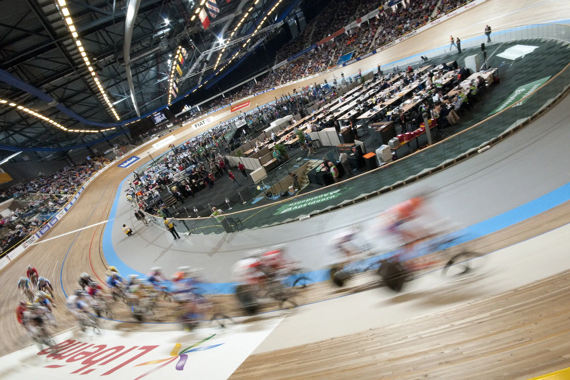 FaulknerBrowns Architects — Omnisportcentrum apeldoorn the netherlands uci track cycling world championships 3x2