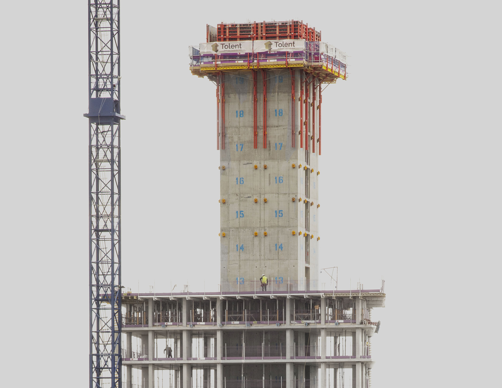Hadrians Tower Newcastle Prs Residential Tower Concrete Core During Construction L
