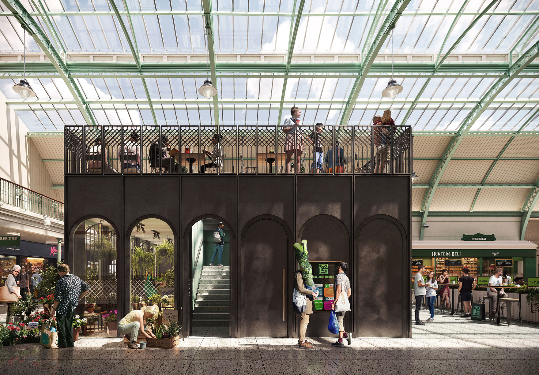 Grainger Market Renovation Plans Arcade Pavilion Faulknerbrowns Architects Lh