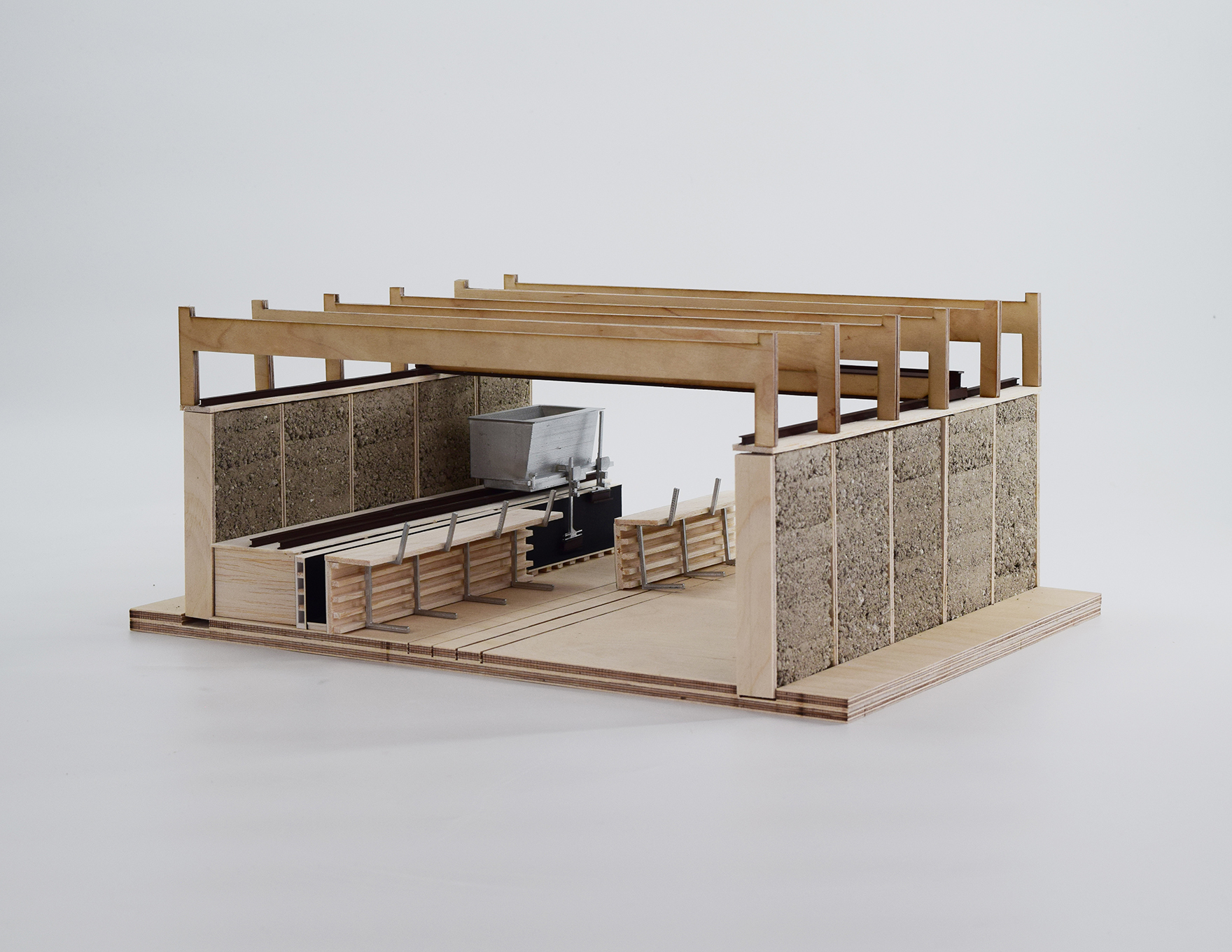 Rammed Earth Research Model Architectural Apprentice Adam Nightingale Faulknerbrowns Architects L