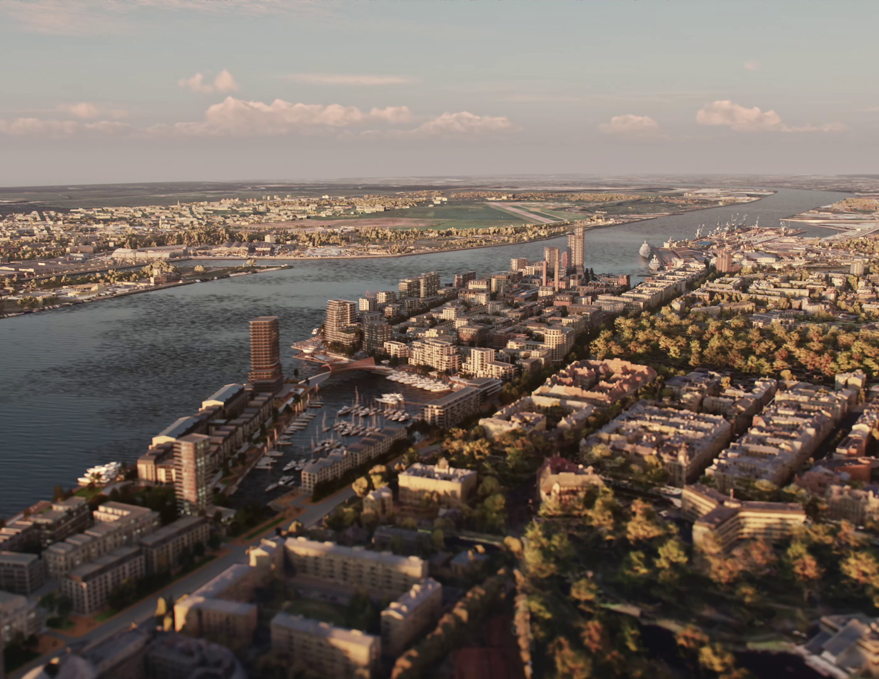 Riga Waterfront Masterplan Aerial View Faulknerbrowns Architects L