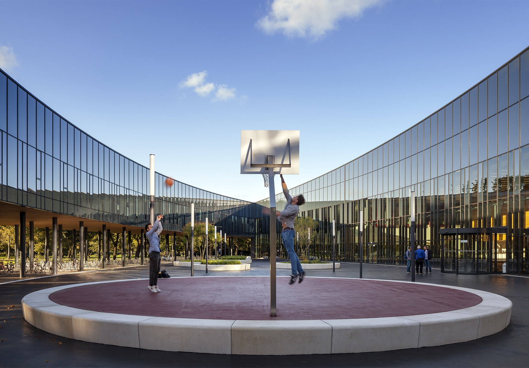 Sportcampus Zuiderpark The Hague Den Haag Netherlands Sport Education Exterior Basketball Entrance Courtyard Lh
